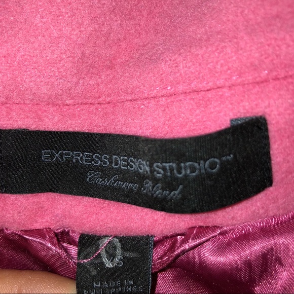 Express Cashmere Blend Pink Pea Coat - Picture 5 of 8
